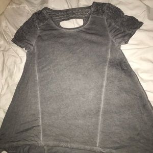 Gray short sleeve blouse